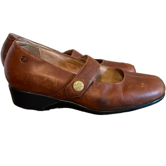 Avaron Brown Leather Mary Janes Comfort Shoe - 9.5 - Picture 4 of 13
